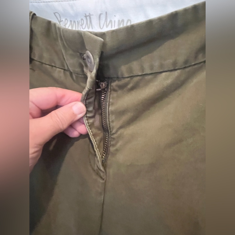 J Crew Bennett Chino Olive Green Preppy Pants sz 4 - Picture 2 of 8